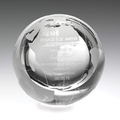 CP99 Crystal Globe Paperweight 75mm