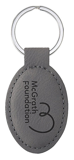 LE122 - Leatherette Keychain Oval