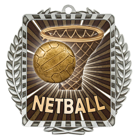 LWM037S - Netball Lynx Wreath Silver