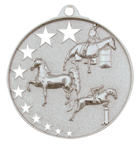 MH935S - Horse Stars Medal Silver