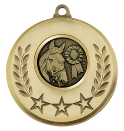 MSH135G - Laurel Medal Horse Gold