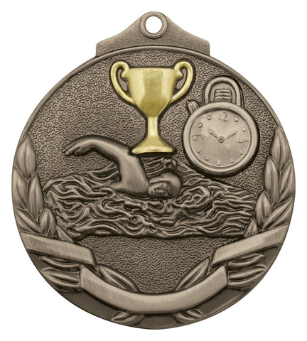 MT902S - Swim Two Tone Medal Silver