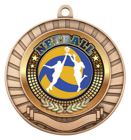 MY201B-B37 - Netball Eco Scroll Medal Bronze