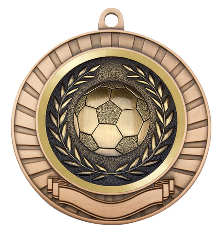 MY201B-B80 - Football Eco Scroll Medal Bronze