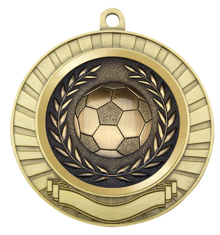 MY201G-B80 - Football Eco Scroll Medal Gold