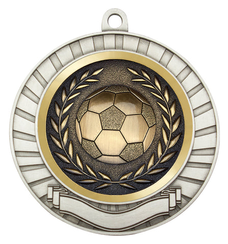 MY201S-B80 - Football Eco Scroll Medal Silver