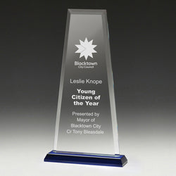 WC233A Glass Blue Guardian Award 230mm